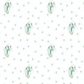 Snowdrop spring pattern.Watercolor seamless pattern on white background