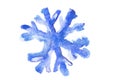 Watercolor Snowflake brushstroke, Illustration in white background