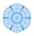 Watercolor Snowflake Illustration On A White Background