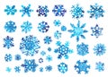 Watercolor snowflake set
