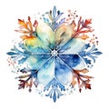 Watercolor snowflakes illustration. Generative AI