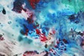 Blue pink red green dark paint, soft mix colors, painting spots background, watercolor colorful abstract background Royalty Free Stock Photo