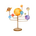 Watercolor solar system model globe