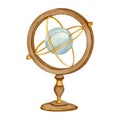 Watercolor solar system model globe