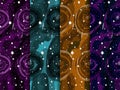 Watercolor space with stars is a seamless pattern. Outer space. Vector backgrounds Royalty Free Stock Photo