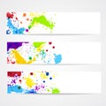 Watercolor splash banners Royalty Free Stock Photo