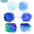 Watercolor splash.Blue,cyan ocean,sea,sky colors