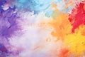 Watercolor splash color abstract pattern with bright colored paint strokes over white background in varied brushwork