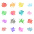 Watercolor splash, ink, stain vector set Royalty Free Stock Photo