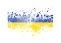 watercolor splash with national flag of ukraine. Vector poster, banner Royalty Free Stock Photo