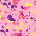 Watercolor splash pattern in bright rose yellow