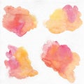 Watercolor splash, pink coral orange watercolor splash