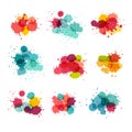 Watercolor splashes. Colorful paint splat Royalty Free Stock Photo