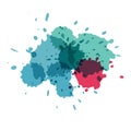 Watercolor splashes. Paint vector splat.