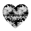 Watercolor splashes in the shape of a heart