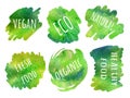 Watercolor spot. Set of stickers NATURAL food