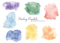 Watercolor spots by chakra colors, rainbow colors