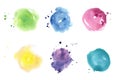 Watercolor spots set. Pastel colors