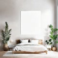 Watercolor of Square vertical frame in boho style