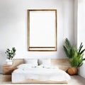 Watercolor of Square vertical frame in boho style