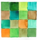 Watercolor squares abstract background