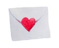Watercolor St. Valentine`s Day `Envelope of Love` for a loved one