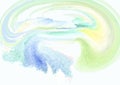 Watercolor stain blue green funnel, spiral, wave, addict, vortex Royalty Free Stock Photo