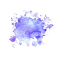 Watercolor stain of neon purple with splashes