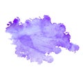 Watercolor stain of neon purple with splashes