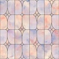 Watercolor stained glass window. Seamless abstract pattern