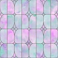 Watercolor stained glass window. Seamless abstract pattern