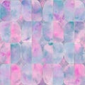 Watercolor stained glass window. Seamless abstract pattern