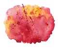 Watercolor stains and splashes. Red and yellow spots on a white background Royalty Free Stock Photo