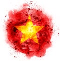 Watercolor star China flag