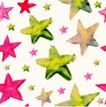 Watercolor star seamless pattern Royalty Free Stock Photo