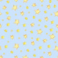 Watercolor star sky seamless pattern.
