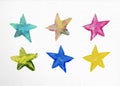 Watercolor stars set hand drawn illustration