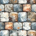 Watercolor Stone Wall Texture Seamless Pattern Royalty Free Stock Photo