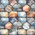 Watercolor Stone Wall Texture Seamless Pattern Royalty Free Stock Photo