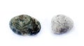 Watercolor stones. Dark basalt and light grey round shaped stones. Spa and cosmetic products isolated on white