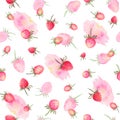 Watercolor strawberries seamless pattern