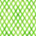 Watercolor stripe diagonal plaid seamless pattern. Green stripes on white background Royalty Free Stock Photo