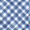 Watercolor stripe plaid seamless pattern. Color blue stripes background Royalty Free Stock Photo