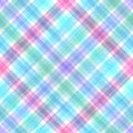 Watercolor stripe plaid seamless pattern. Color teal blue pink stripes background Royalty Free Stock Photo