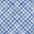 Watercolor stripe plaid seamless pattern. Color teal blue stripes background Royalty Free Stock Photo