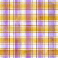 Watercolor stripe plaid seamless pattern. Colorful stripes background