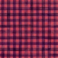 Watercolor stripe plaid seamless pattern. Dark purple stripes on red background Royalty Free Stock Photo