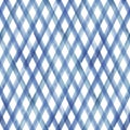 Watercolor stripe plaid seamless pattern. Indigo blue stripes background Royalty Free Stock Photo