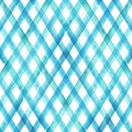 Watercolor stripe plaid seamless pattern. Turquoise teal blue stripes background Royalty Free Stock Photo