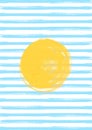 Vector Seamless Horizontal Blue Watercolor Stripes Pattern in White Background